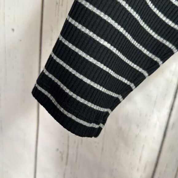 Soft Surroundings Black White Striped Asymmetrical Swing Maxi Dress XL Comfy - Picture 11 of 16